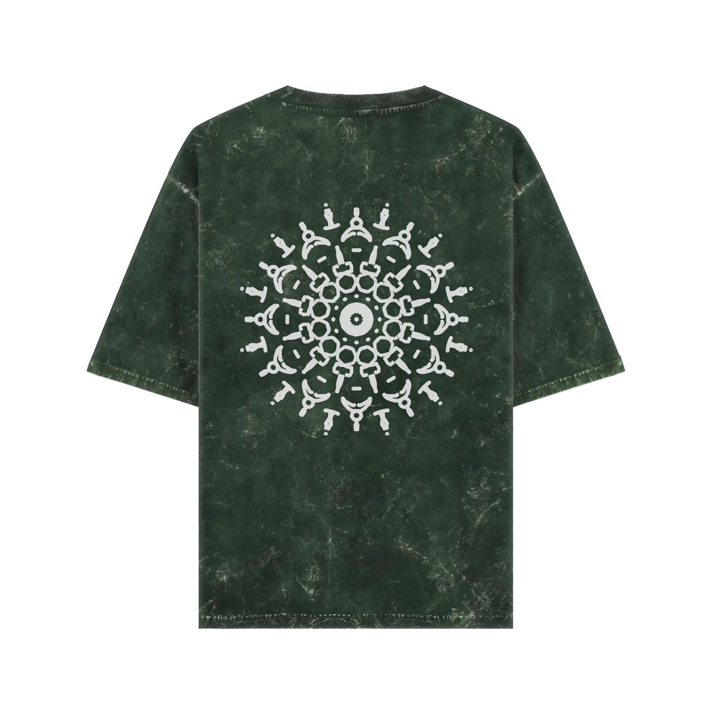Mandala Drift – Acid-Washed Oversized Tee (Back Print)