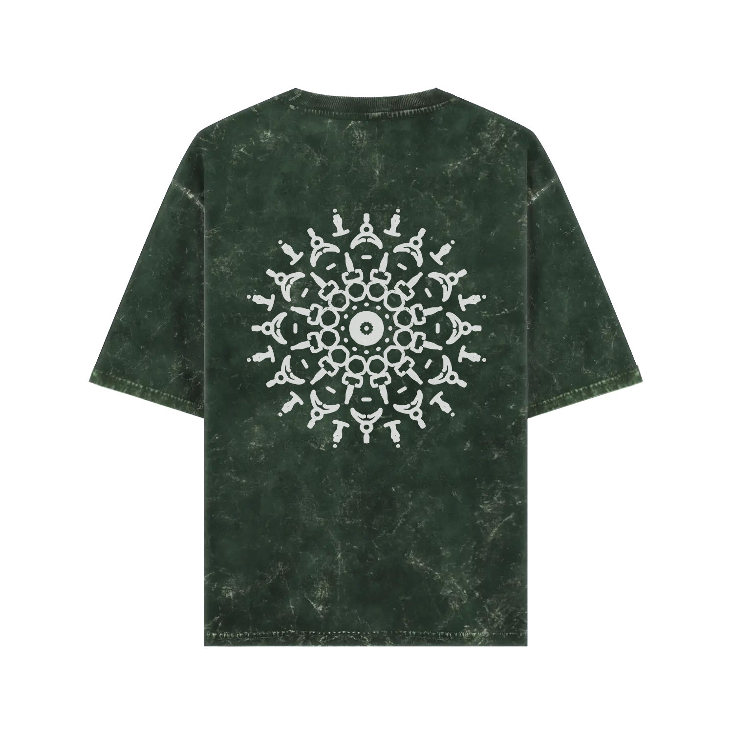 Mandala Drift – Acid-Washed Oversized Tee (Back Print)