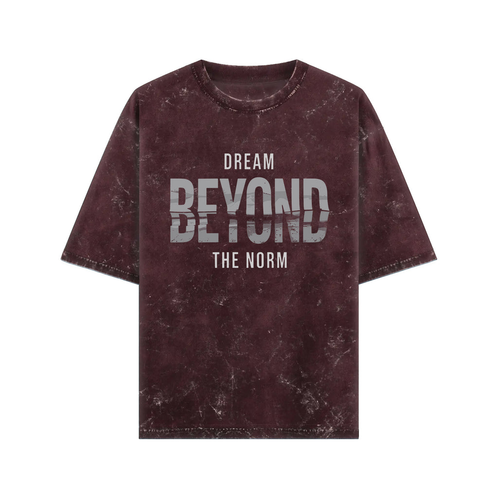 Dream Beyond – Acid-Washed Oversized Tee (Front Print)