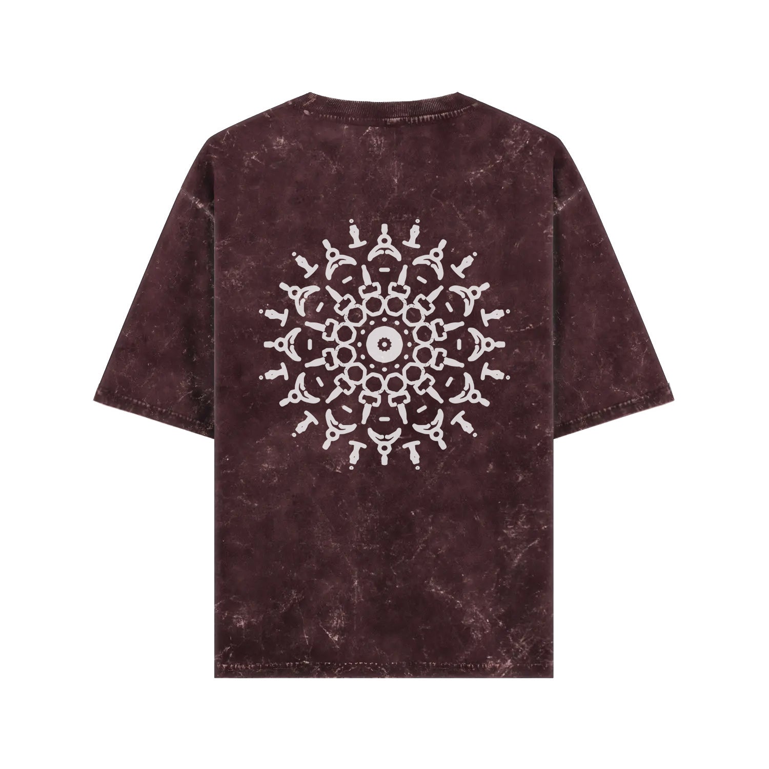 Mandala Drift – Acid-Washed Oversized Tee (Back Print)