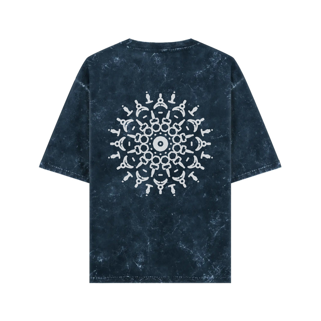 Mandala Drift – Acid-Washed Oversized Tee (Back Print)