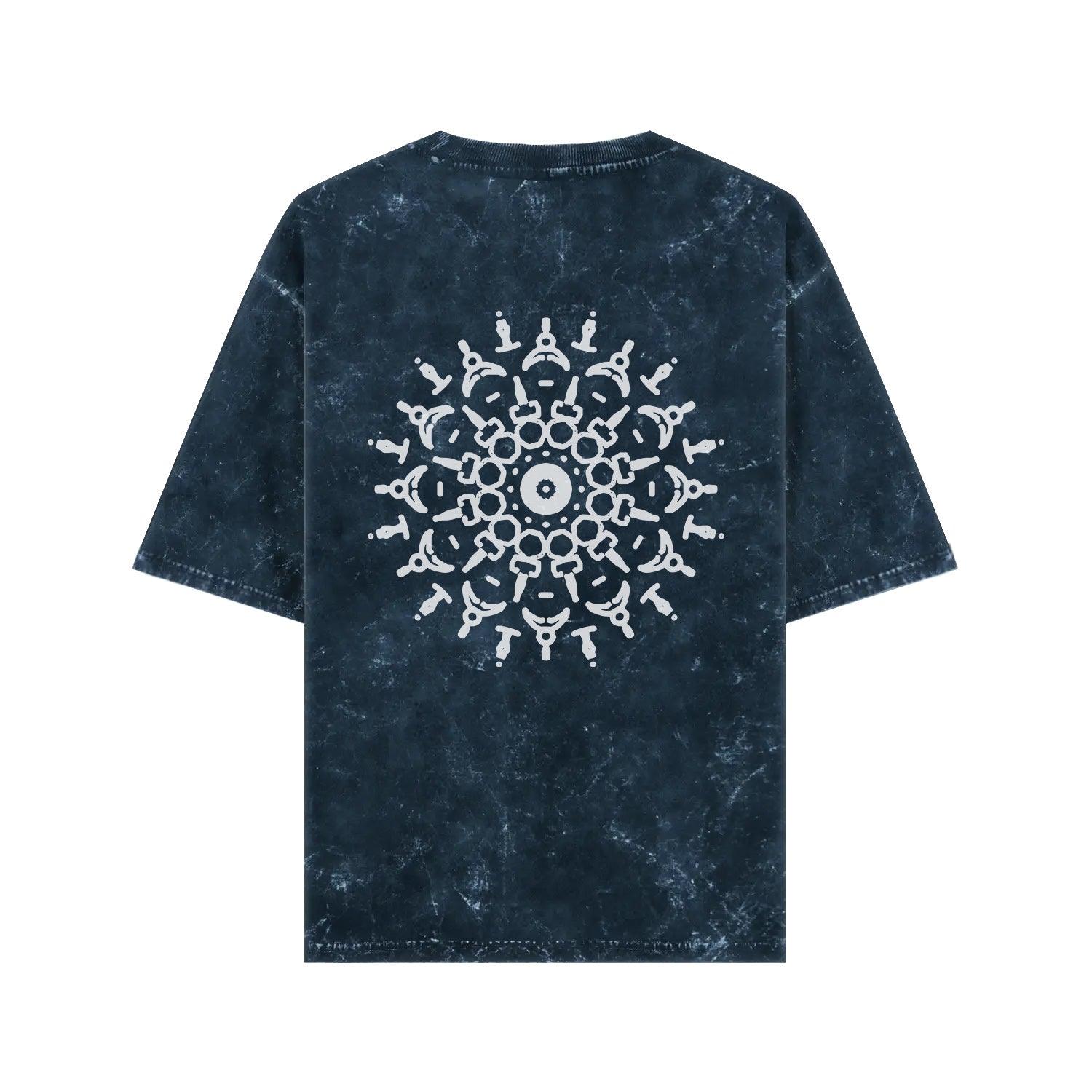 Mandala Drift – Acid-Washed Oversized Tee (Back Print)