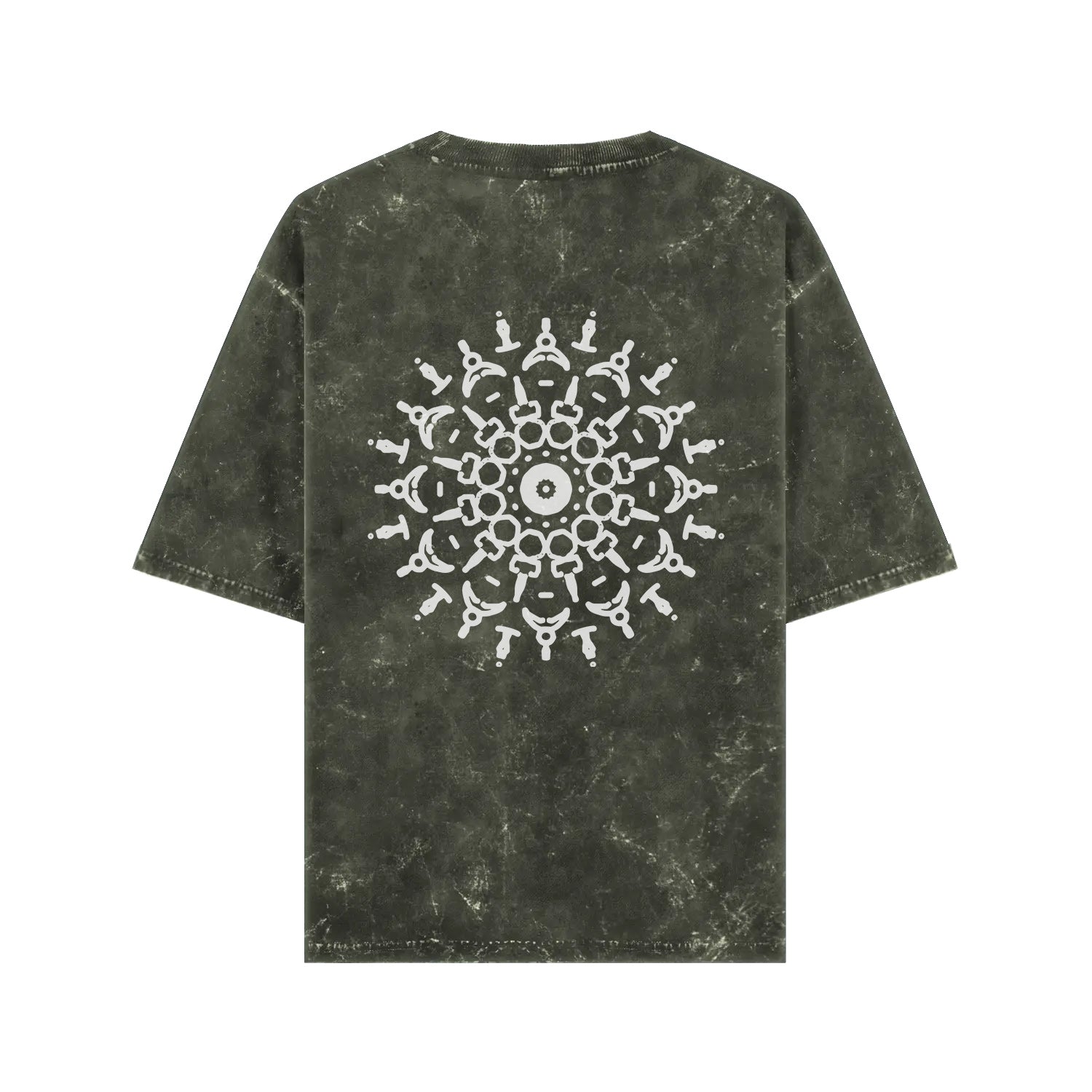 Mandala Drift – Acid-Washed Oversized Tee (Back Print)