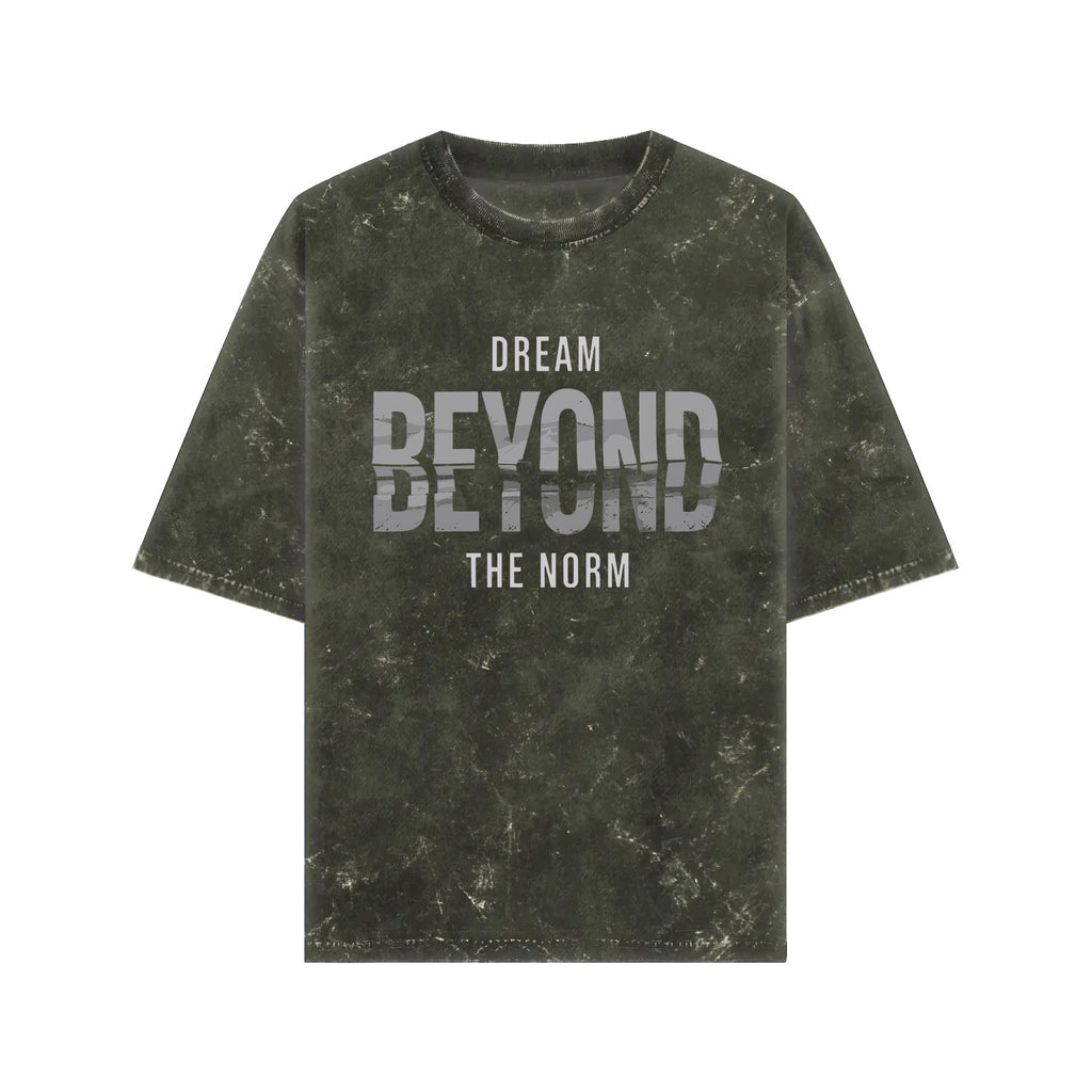 Dream Beyond – Acid-Washed Oversized Tee (Front Print)
