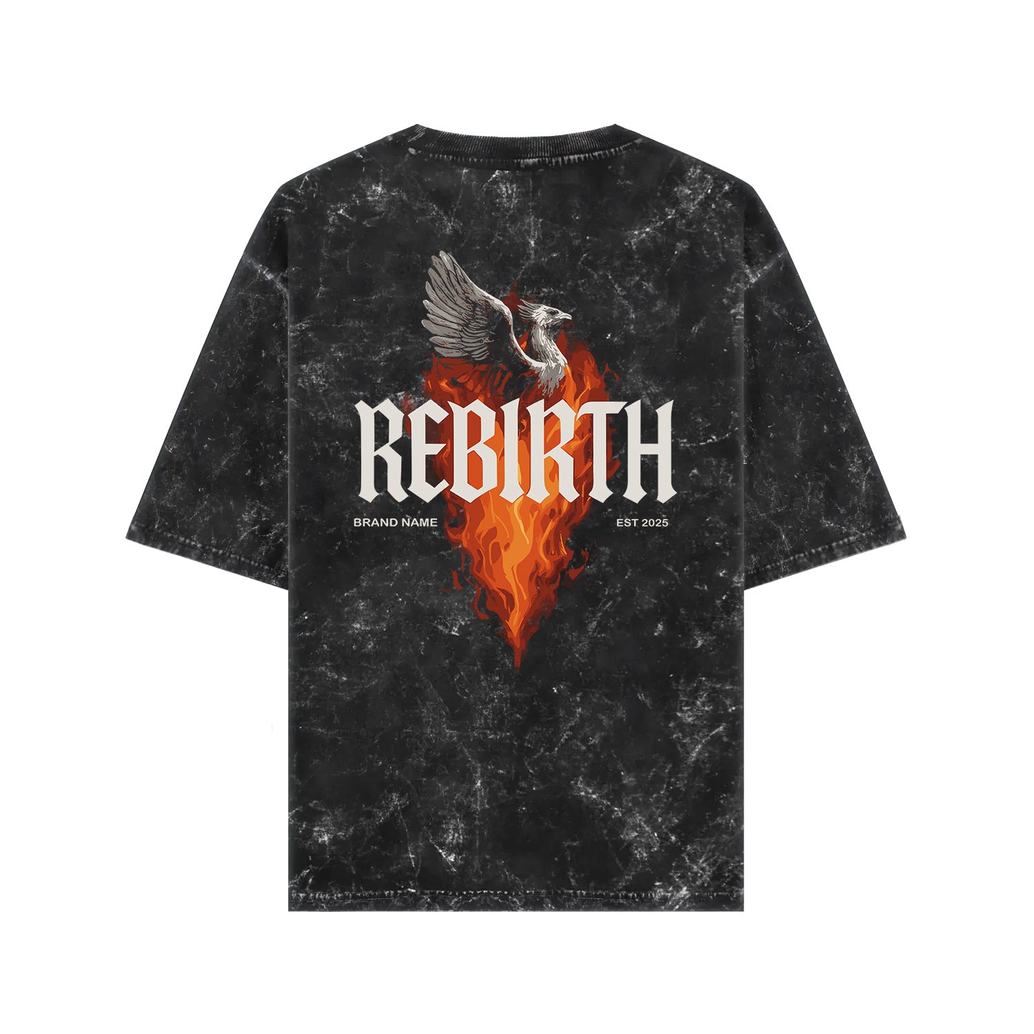 Rebirth Dragon – Acid-Washed Oversized Tee (Front Print)