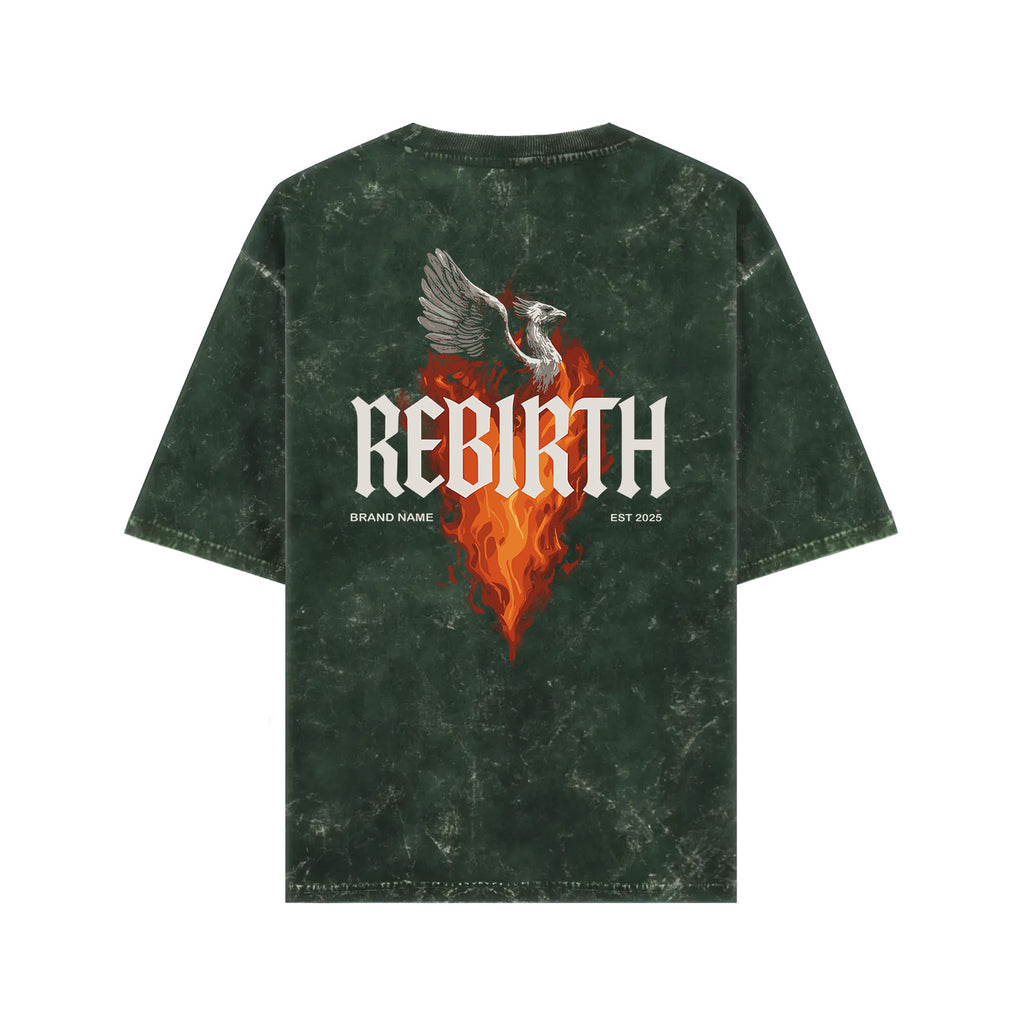 Rebirth Dragon – Acid-Washed Oversized Tee (Front Print)