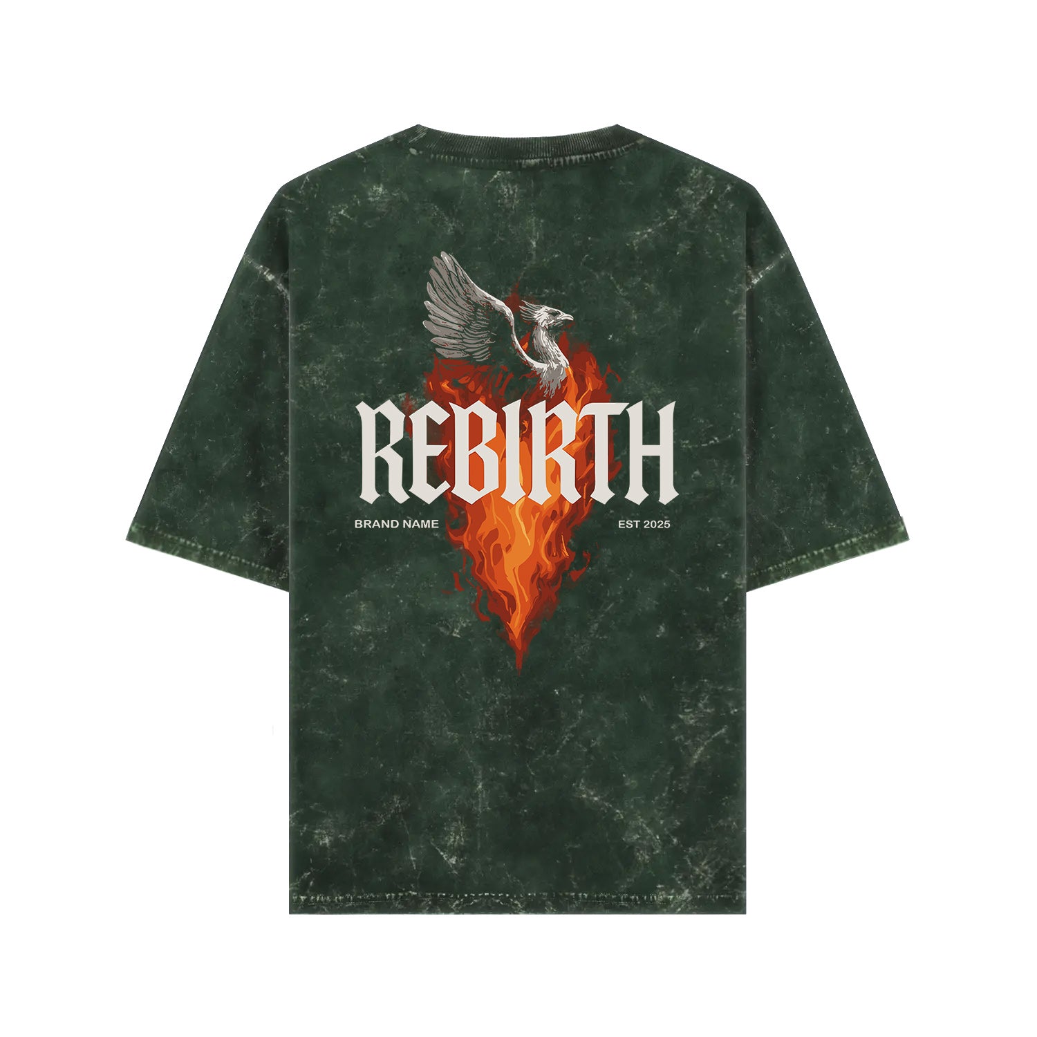 Rebirth Dragon – Acid-Washed Oversized Tee (Front Print)