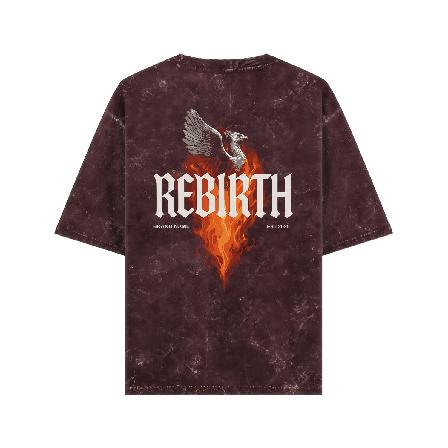 Rebirth Dragon – Acid-Washed Oversized Tee (Front Print)