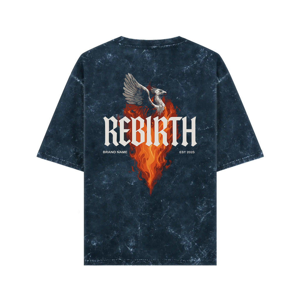 Rebirth Dragon – Acid-Washed Oversized Tee (Front Print)