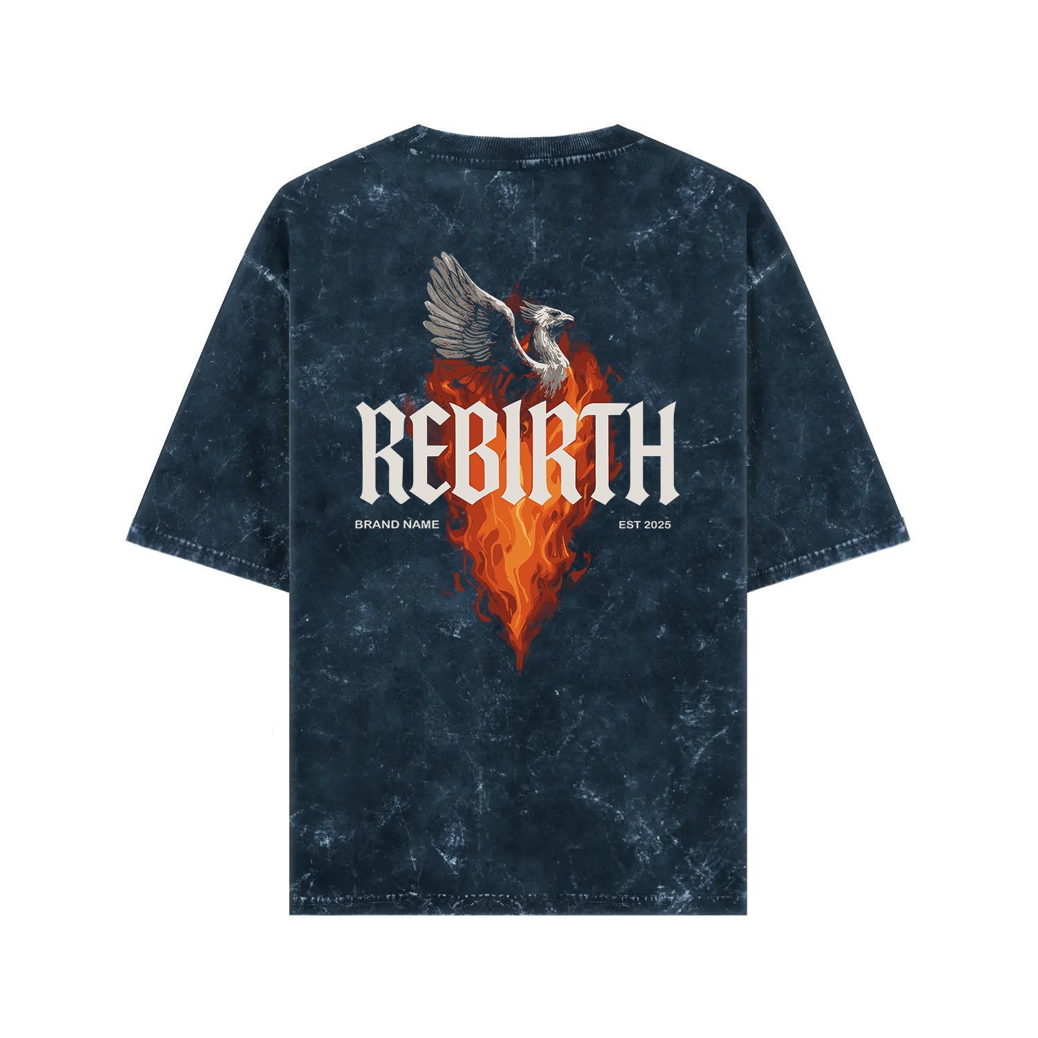 Rebirth Dragon – Acid-Washed Oversized Tee (Front Print)
